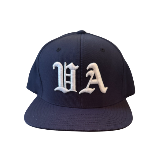 Old English VA Snapback Hat Navy