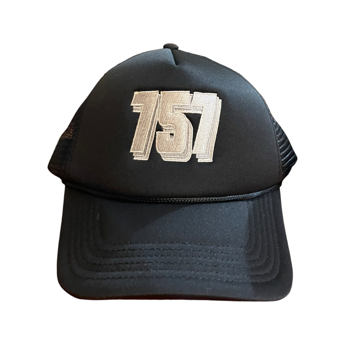 757 Black and White Trucker