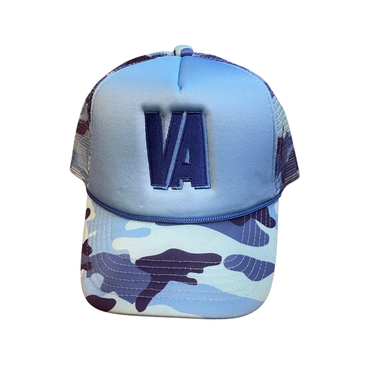 VA Blue Camo Trucker